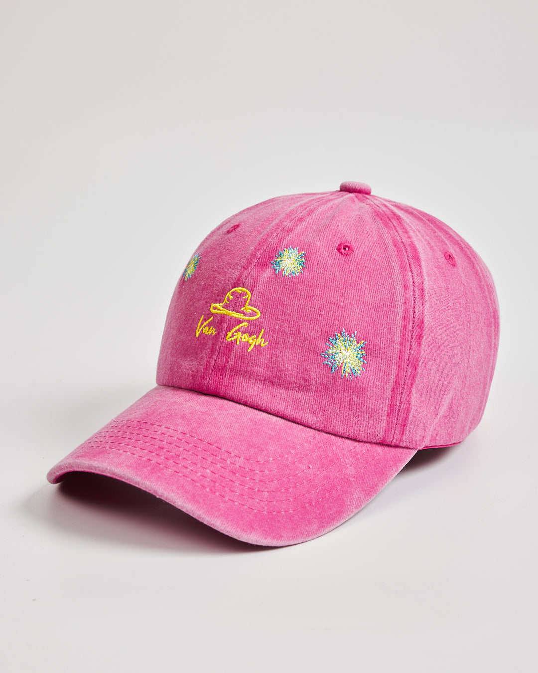 Side view of Van Gogh Hot Pink Washed Cap
