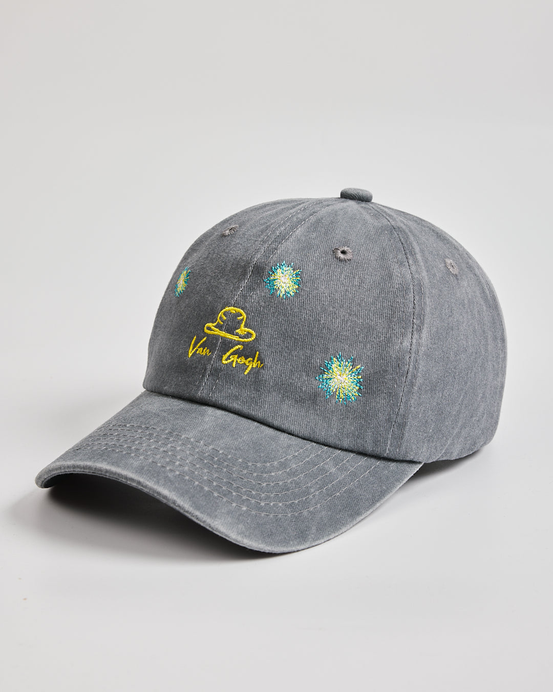 Side view of Van Gogh Light Grey Washed Cap