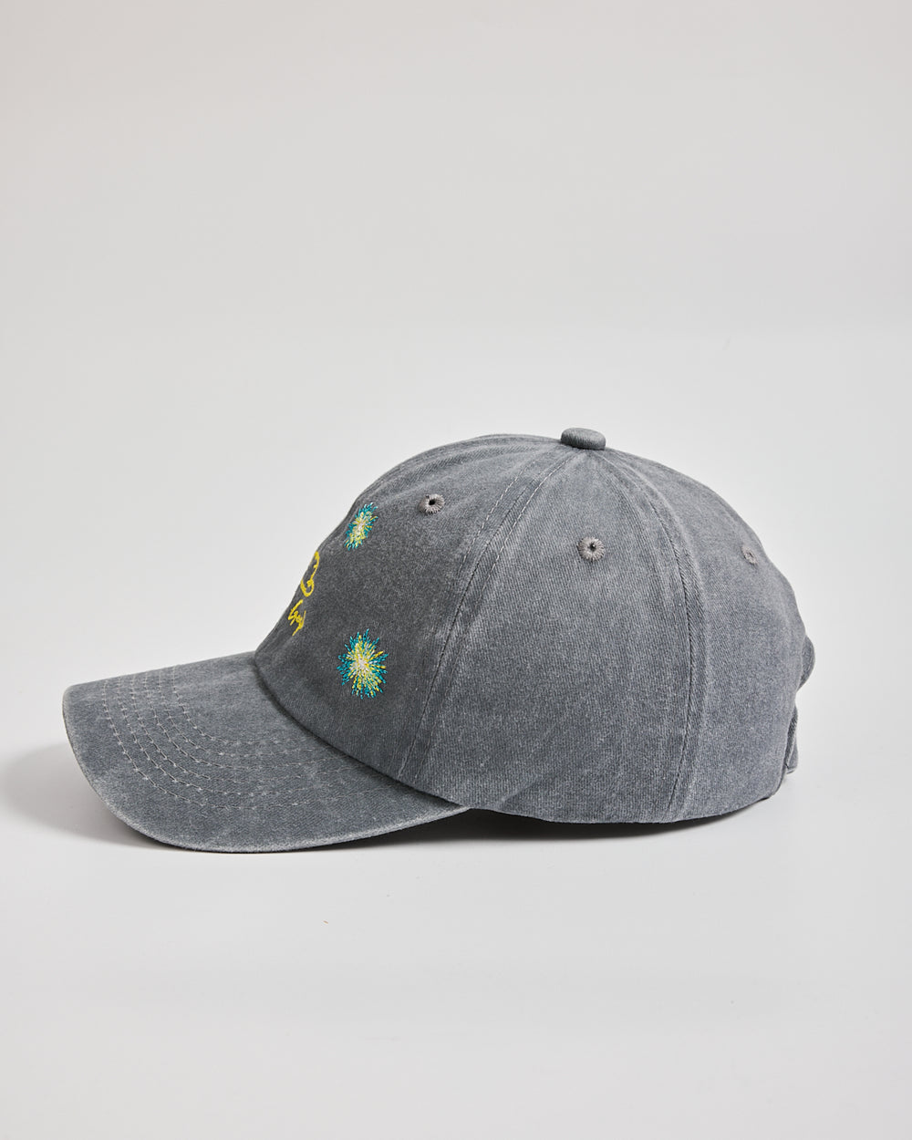 Van Gogh Light Grey Washed Cap on a light gray background