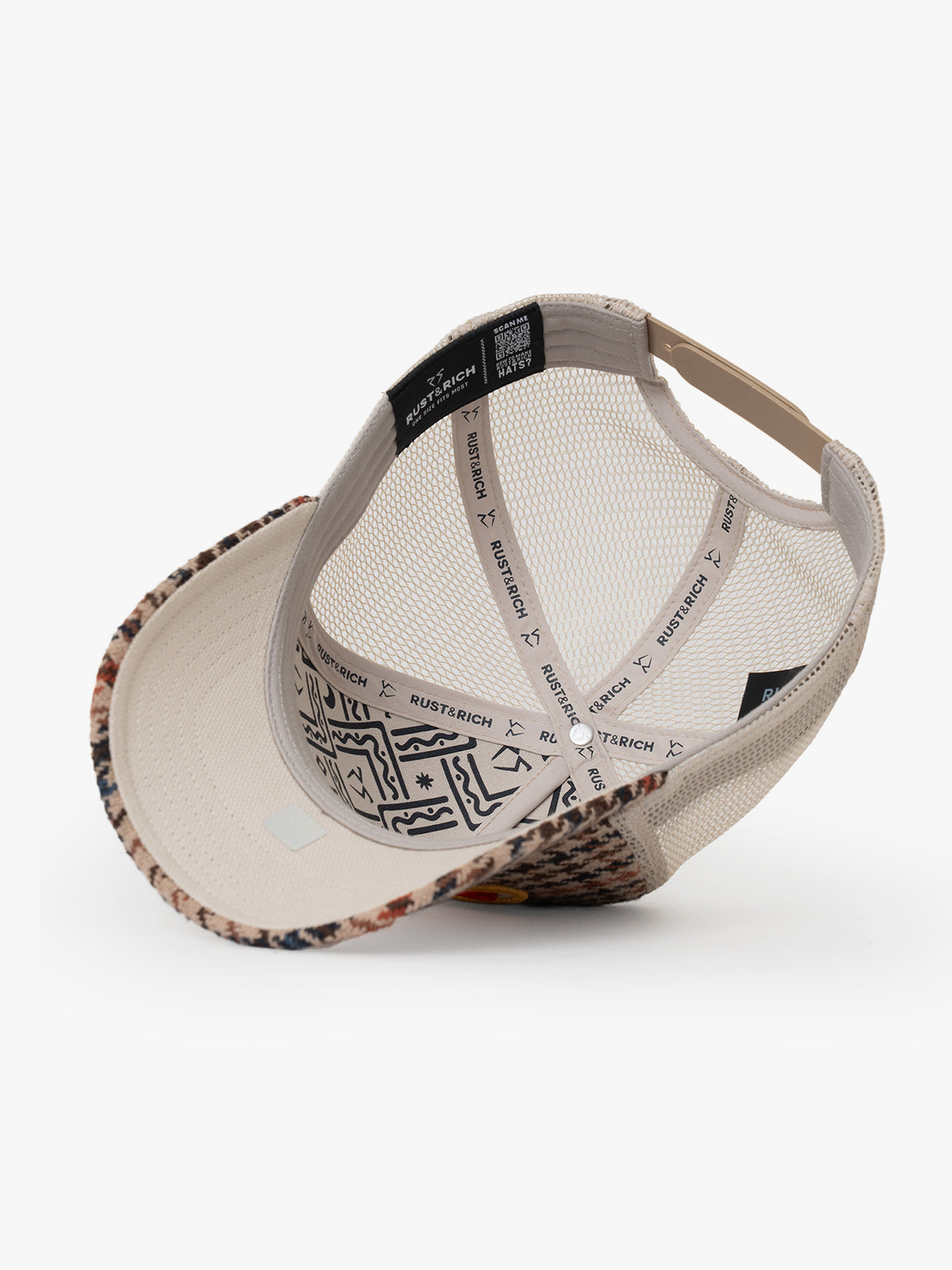 Vegas Beige Trucker Hat on a white background