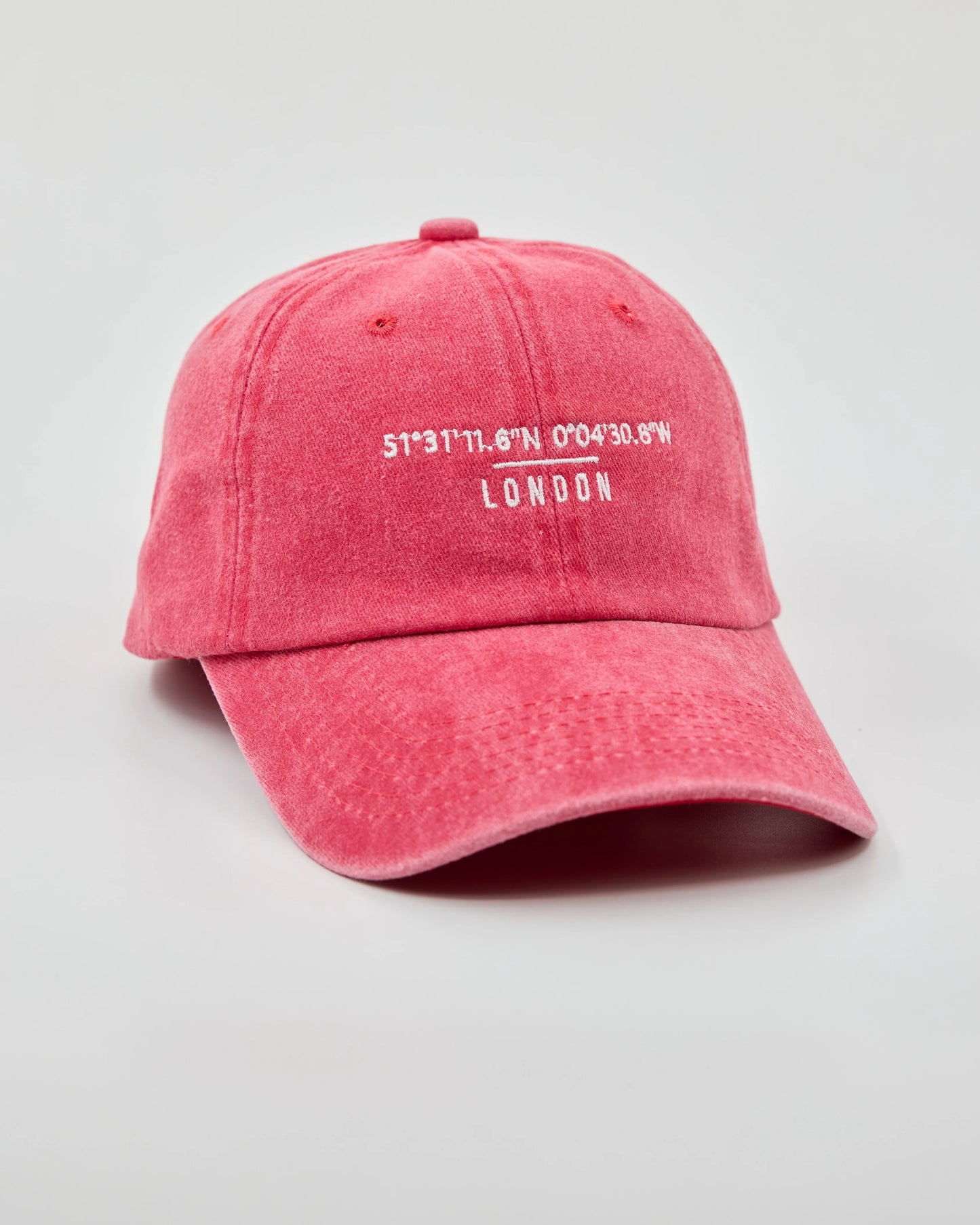 Side view of London Red Washed Cap