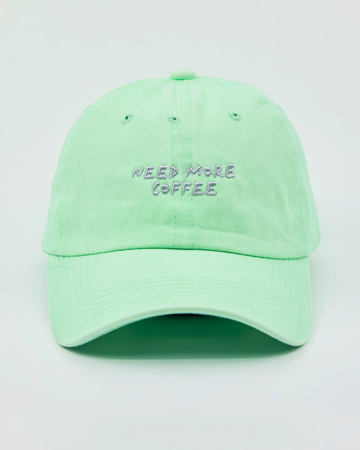 Need More Coffee Light Green Washed Cap