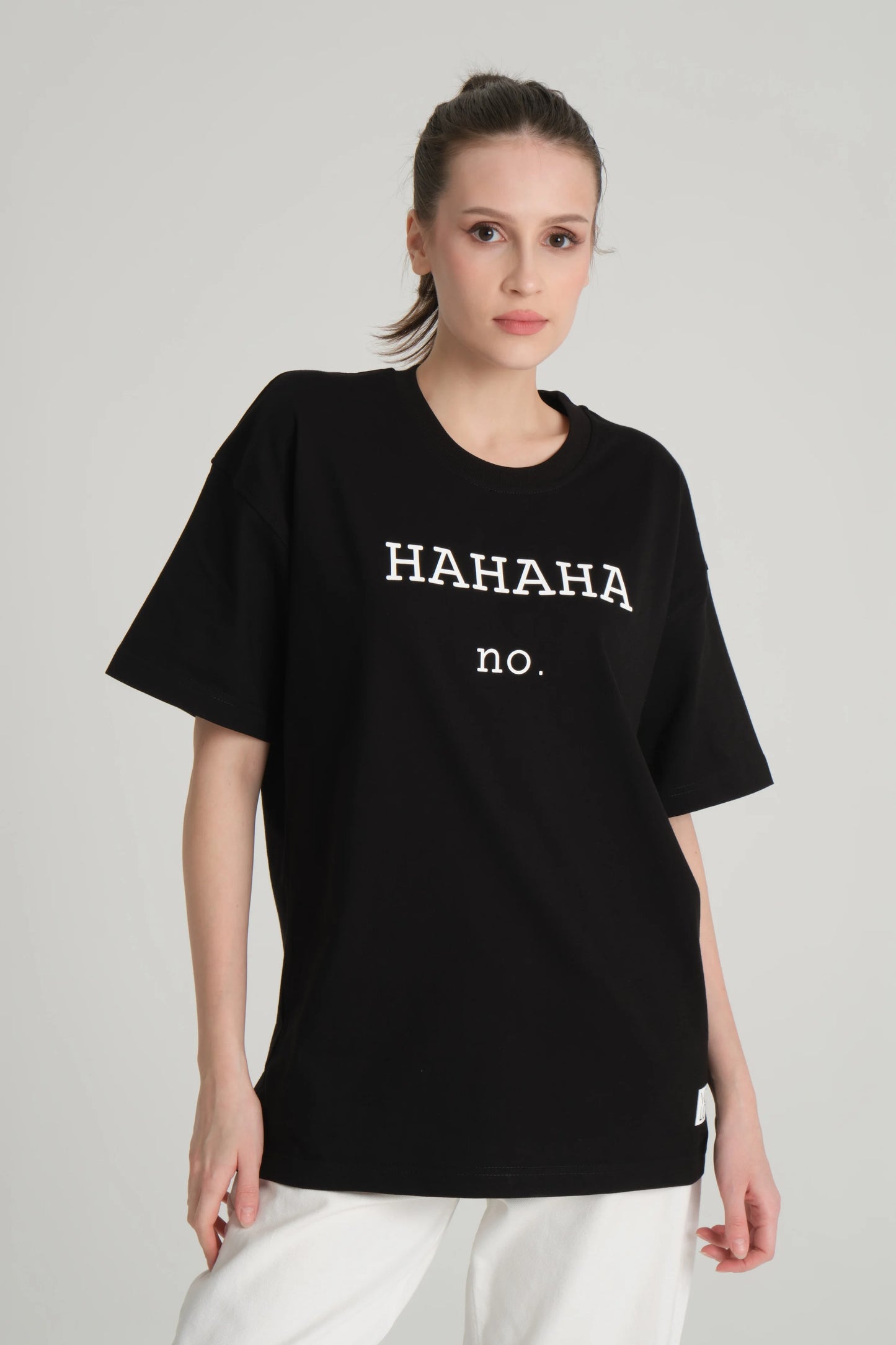 Hahaha No Black Tee
