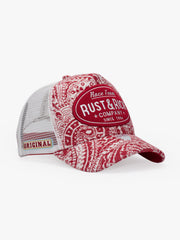 Side view of Vintage Race Burgundy Trucker Hat
