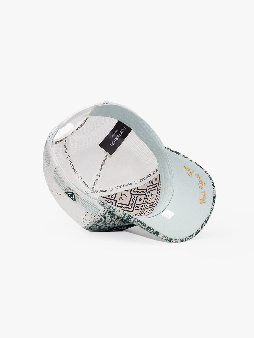 Vintage Race Green Trucker Hat on a white background