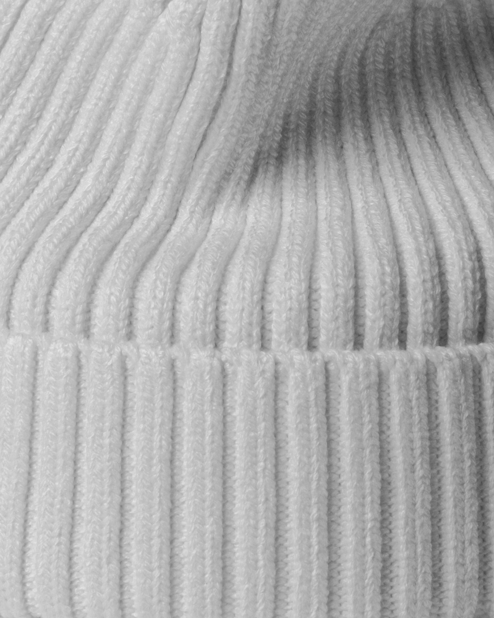 Close view of White Classic Beanie