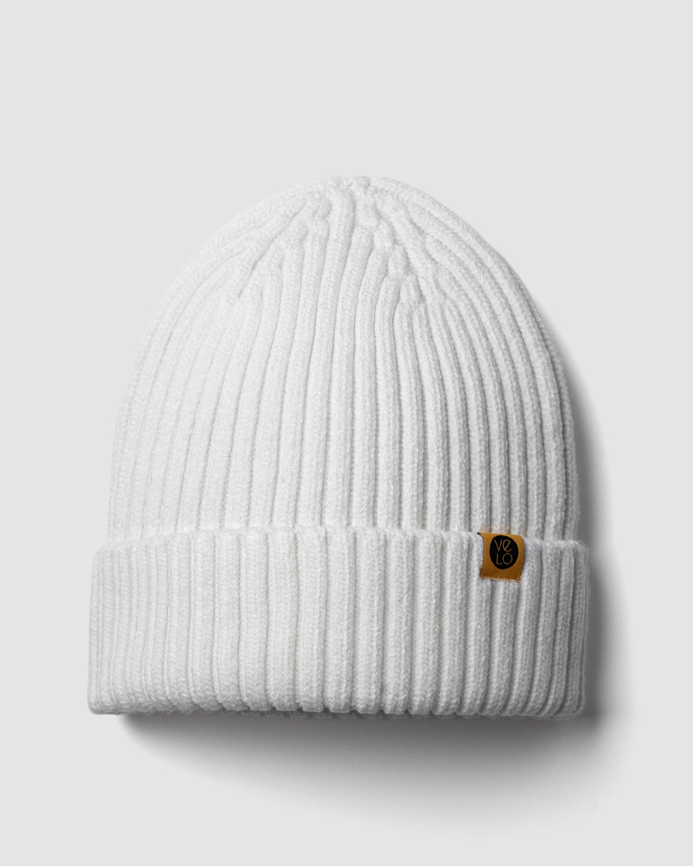 Front view of White Classic Beanie