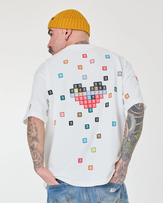 back view of Love Pixel White Tee