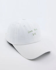 side view of Love You Bye White Washed Cap
