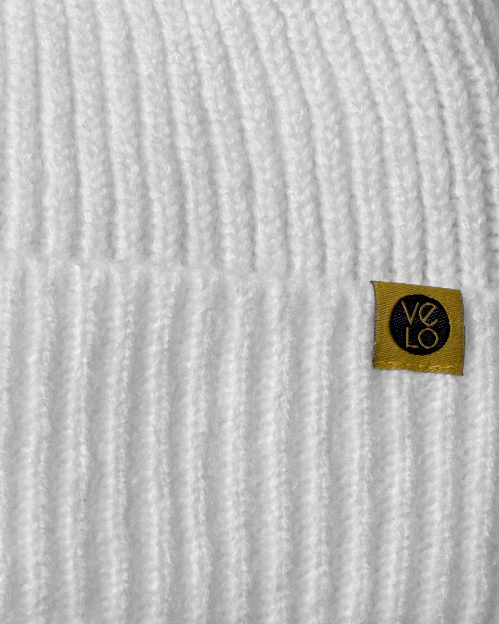 Close view of White Lux Beanie