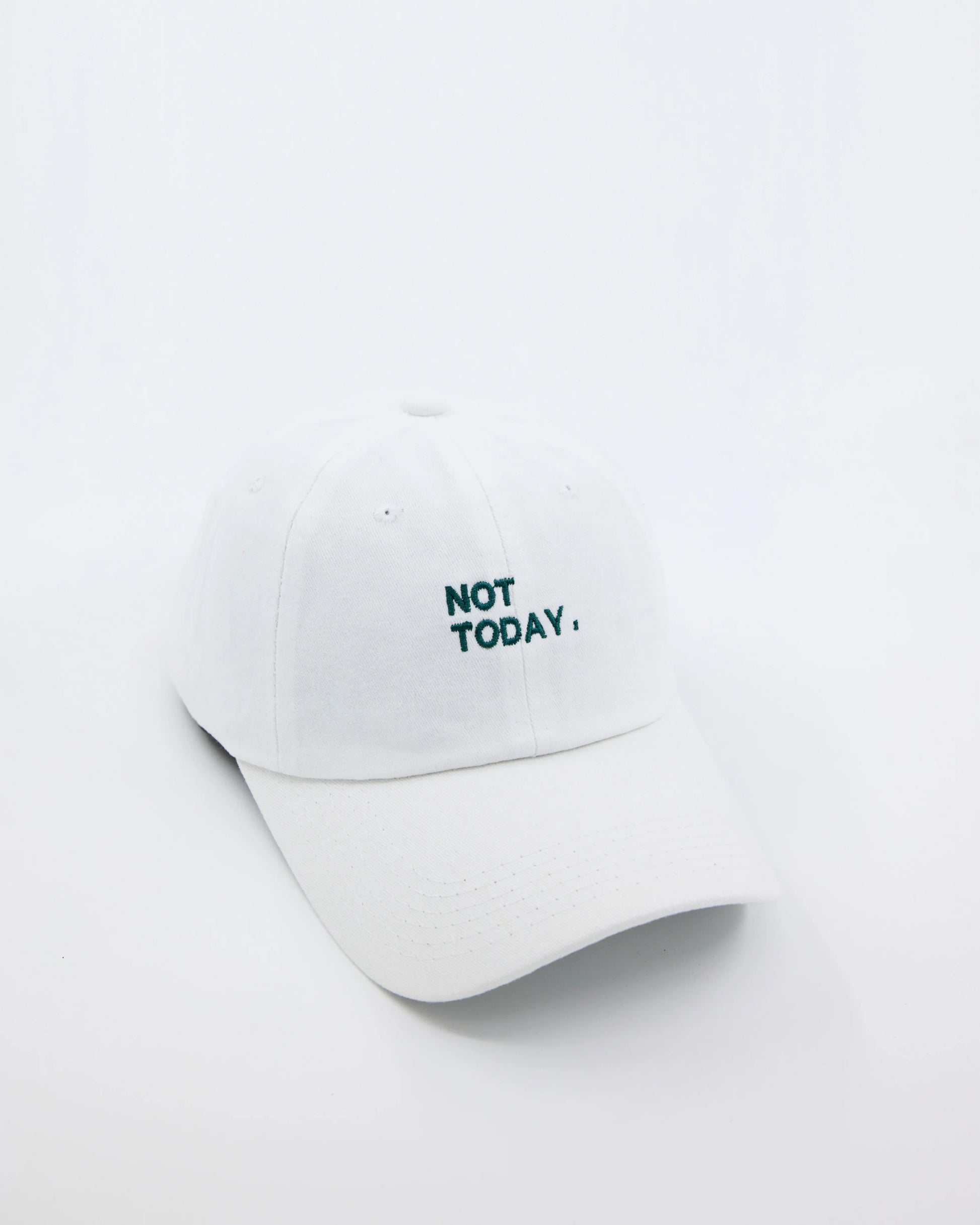 Not Today slogan white washed cap