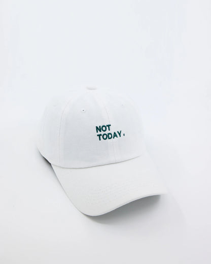 Not Today slogan white washed cap