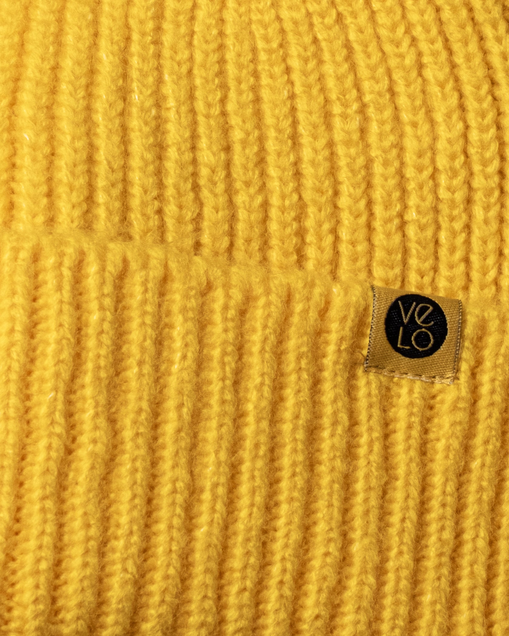 Close view of Yellow Lux Beanie