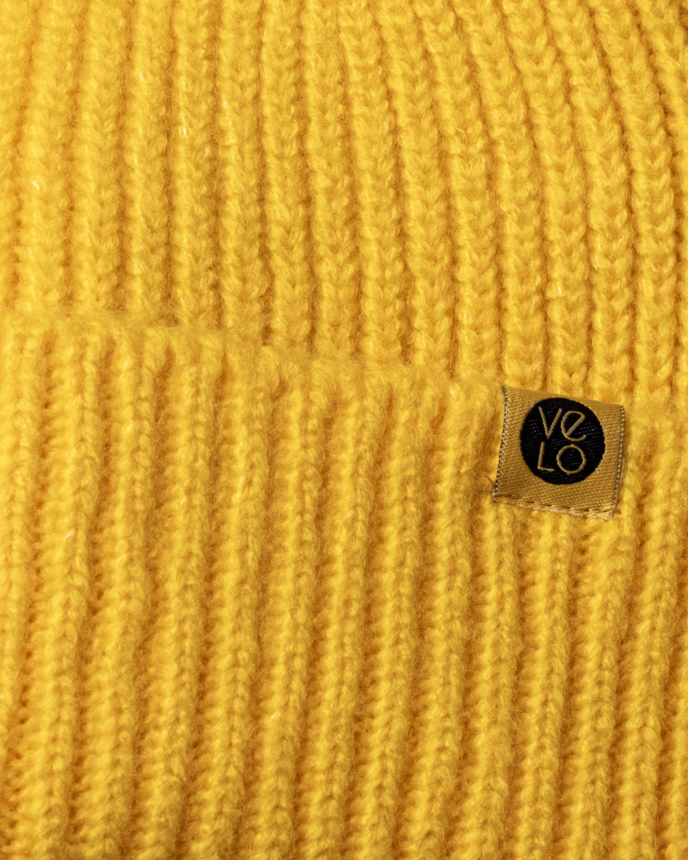 Close view of Yellow Lux Beanie