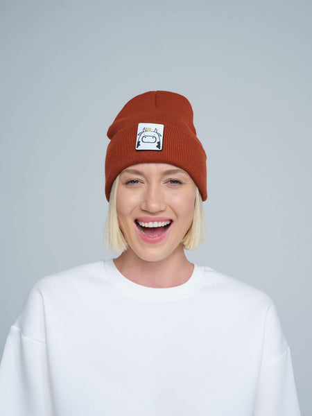 Brown Beaniemal Design Beanie