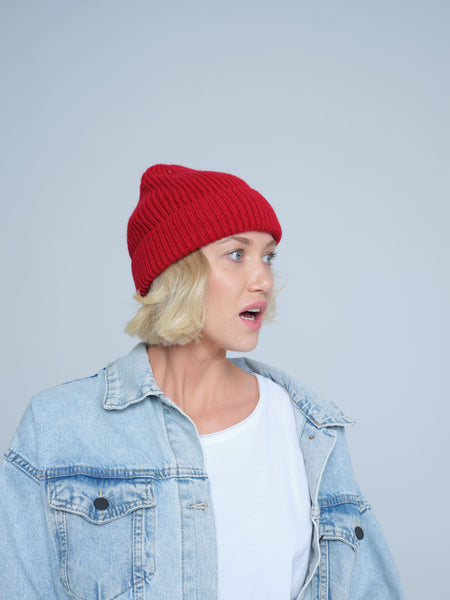 Cherry Red Lux Beanie