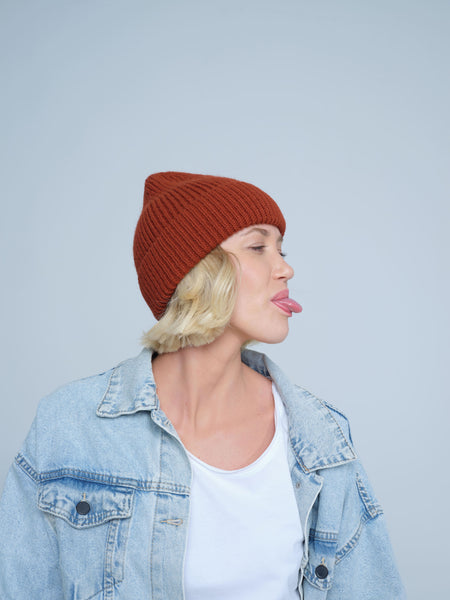 Dark Orange Lux Beanie