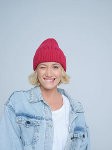 Dark Pink Lux Beanie