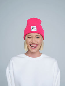 Deep Pink Beaniemal Design Beanie