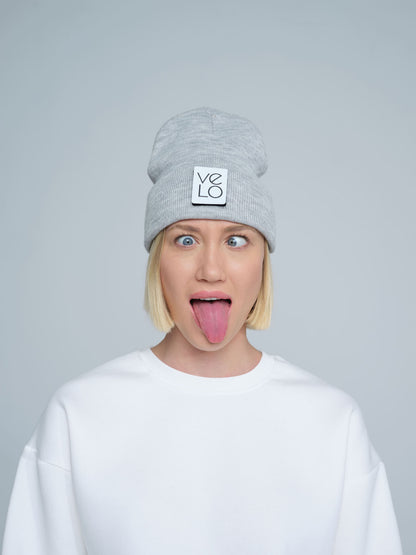Light Grey Patch Ready Beanie
