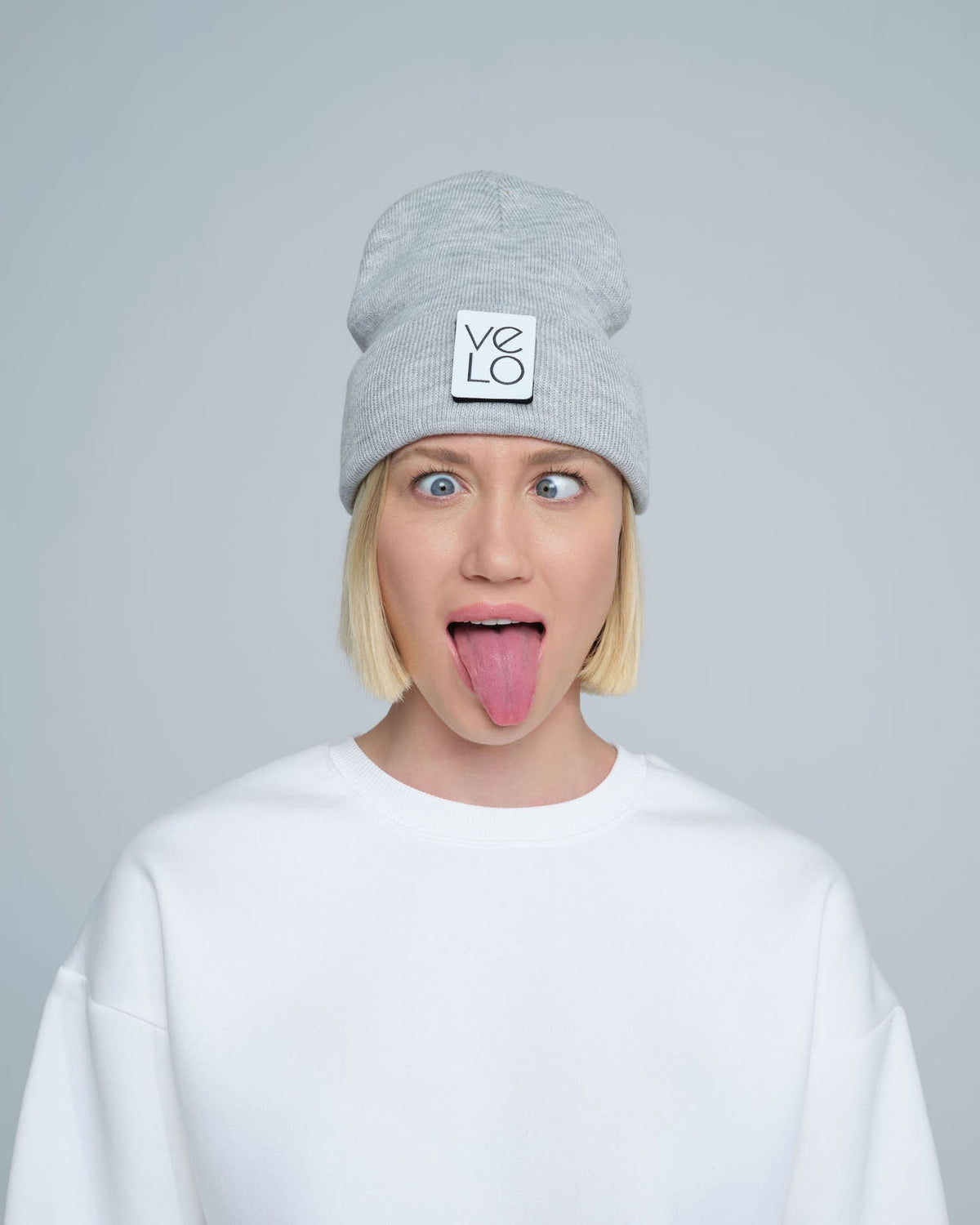 Light Grey Patch Ready Beanie