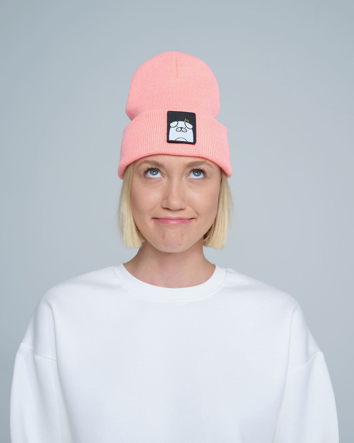 Peachy Pink Patch Ready Beanie