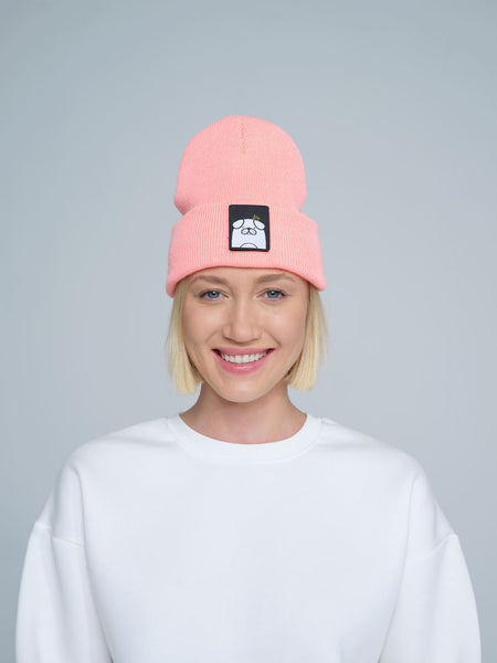 Peachy Pink Beaniemal Design Beanie