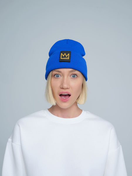 Medium Blue Beaniemal Design Beanie