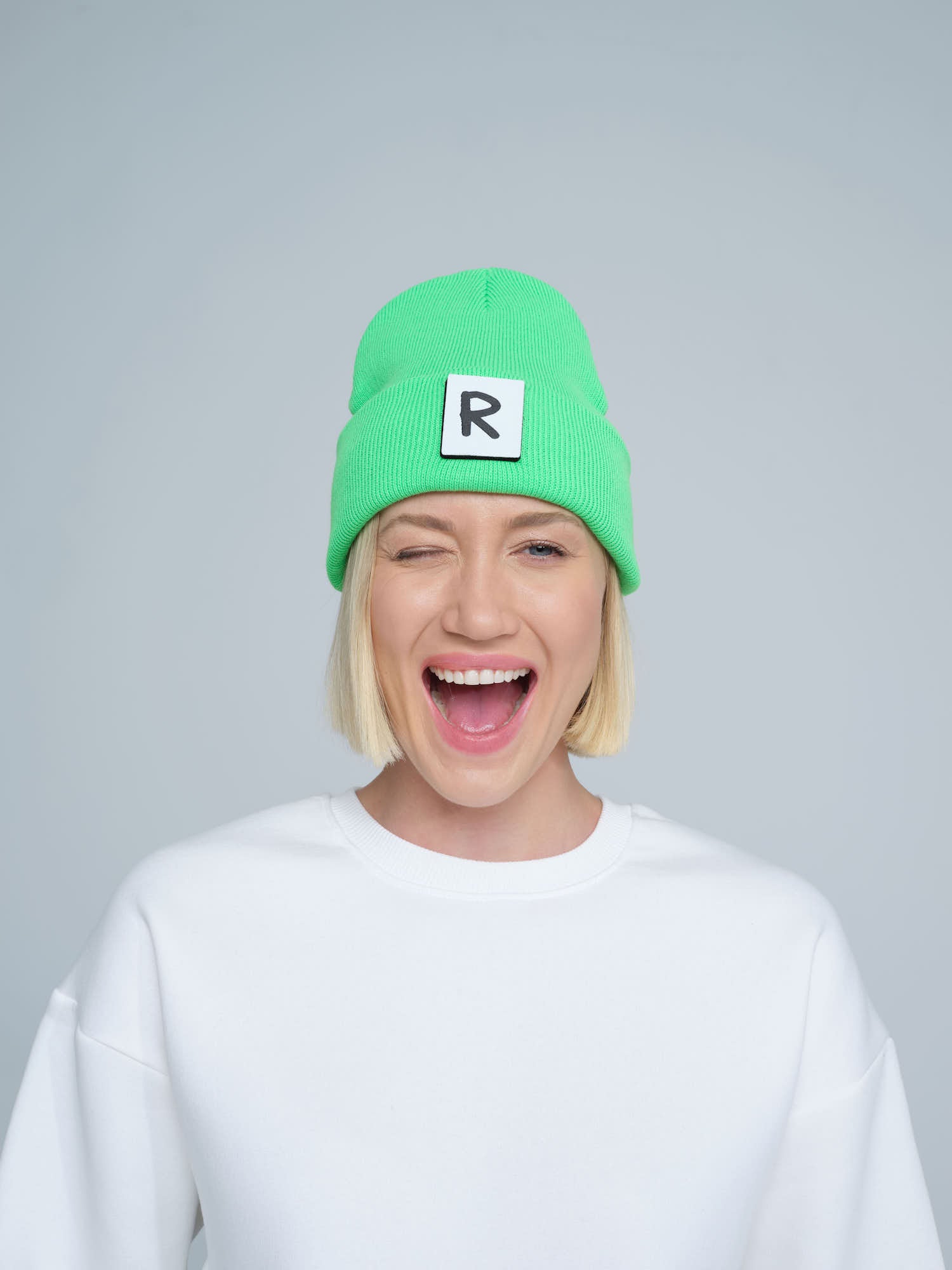 Neon Green Beaniemal Design Beanie