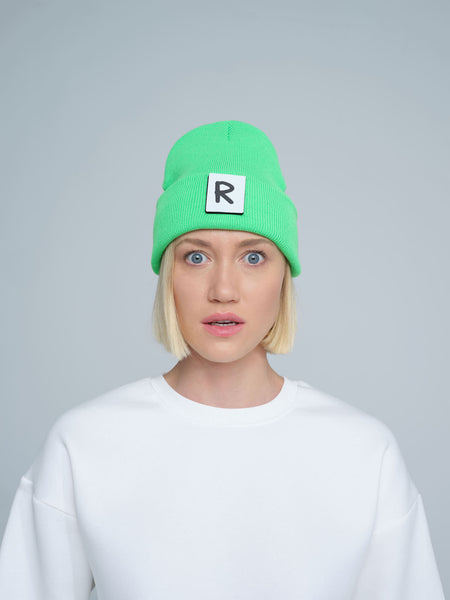 Neon Green Beaniemal Design Beanie