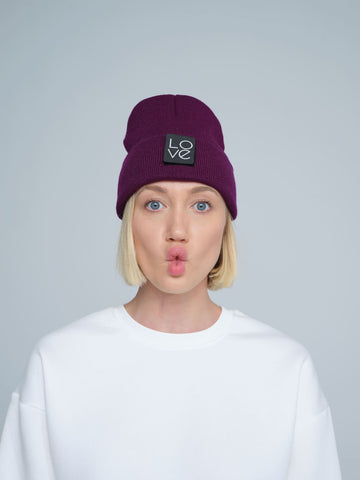 Purple Beaniemal Design Beanie