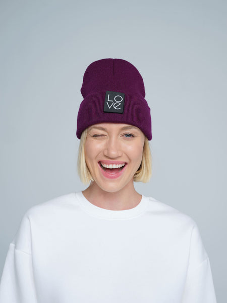 Purple Beaniemal Design Beanie