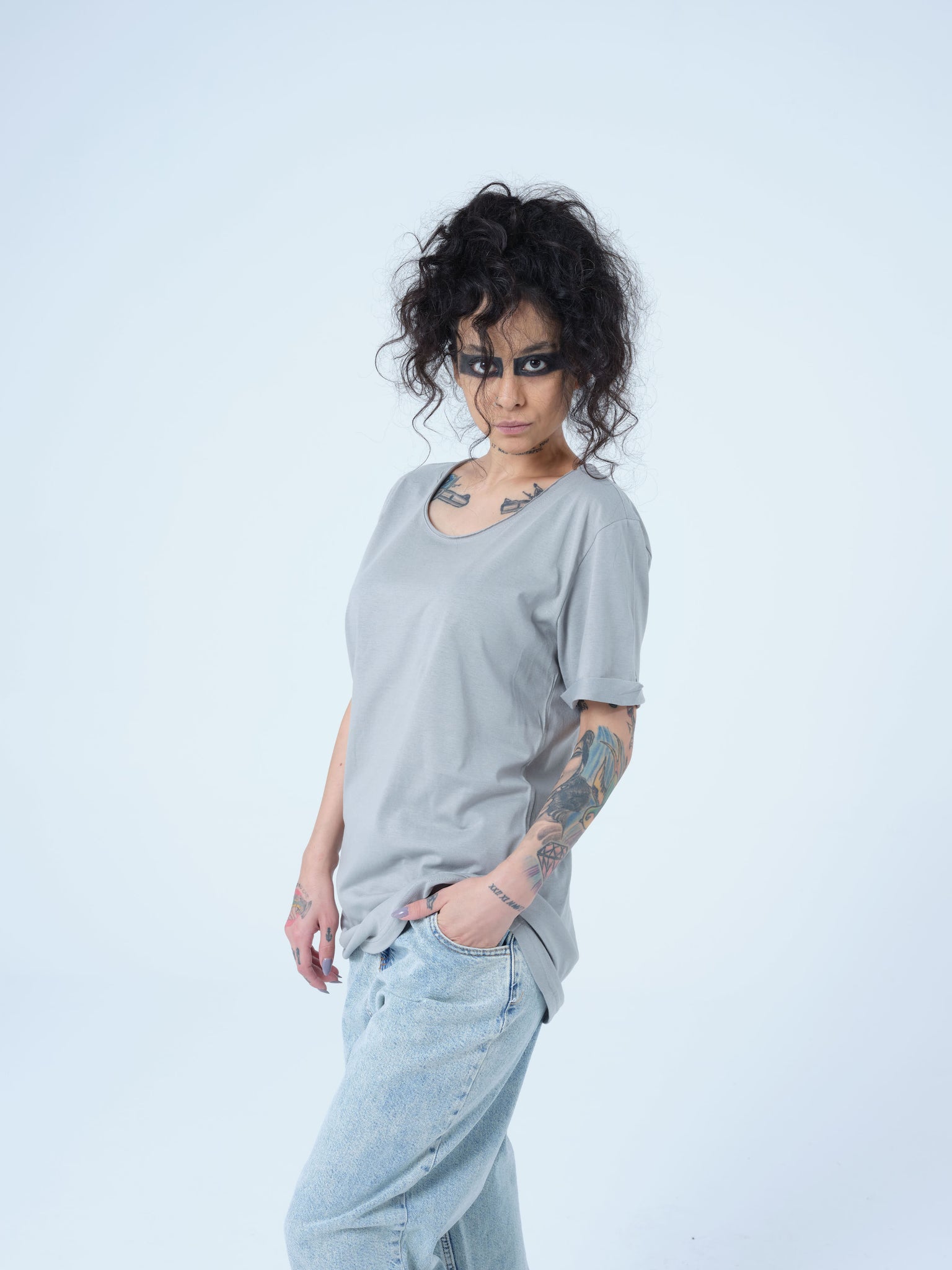 Dove Grey Basic Longline T-Shirt