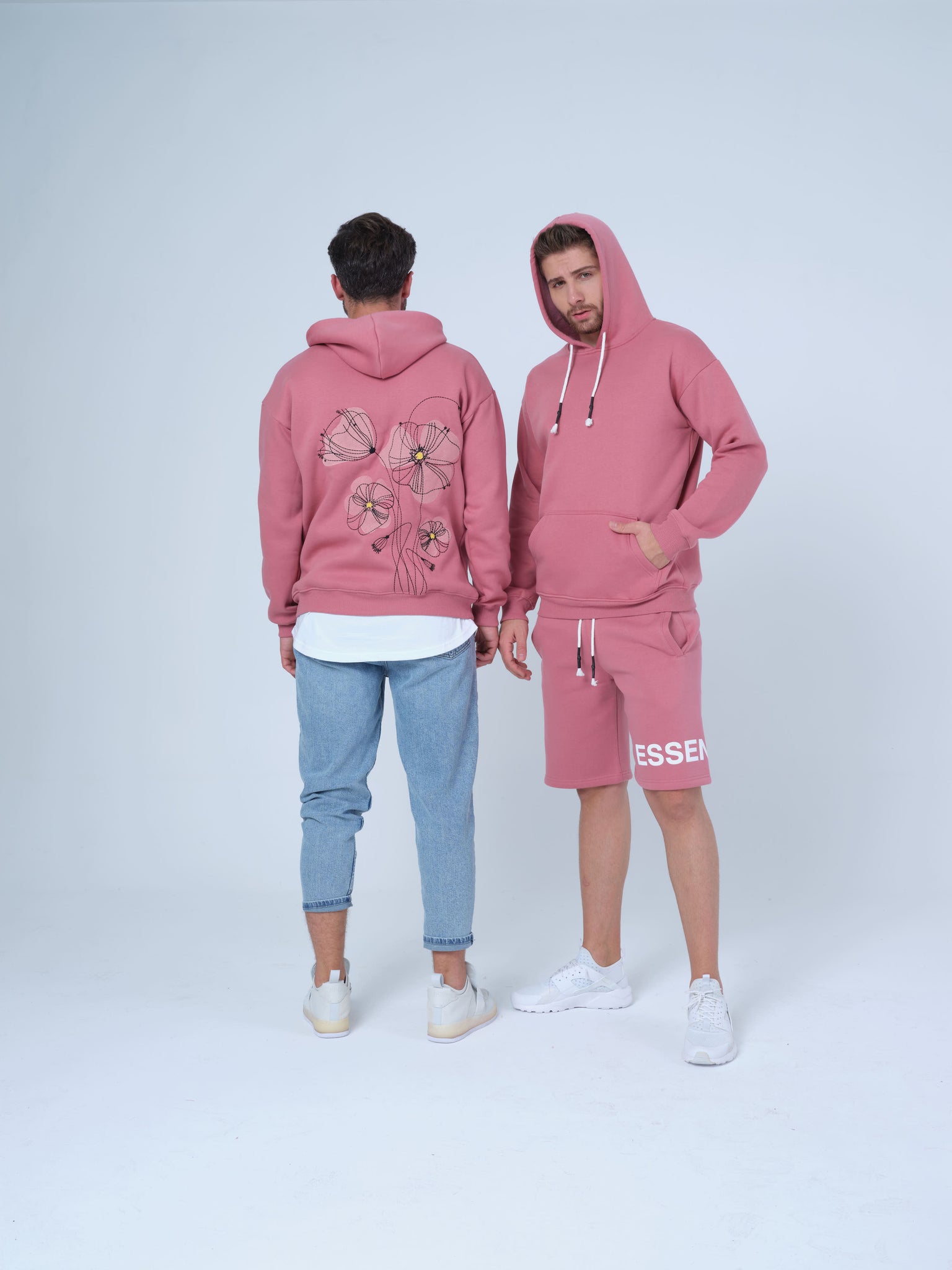 Deep Blush Hibiscus Hoodie