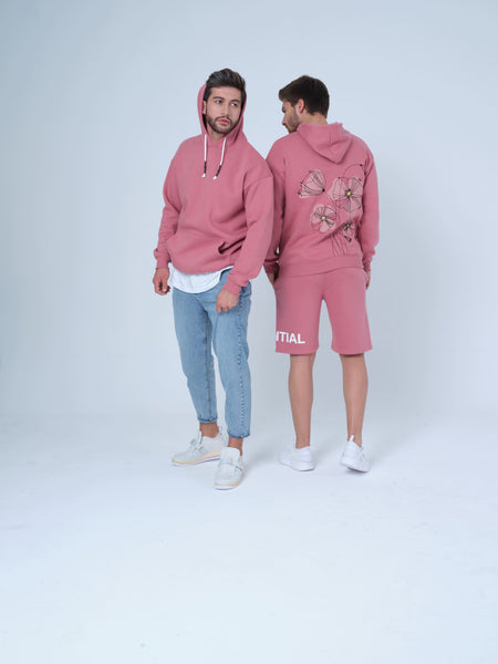 Deep Blush Hibiscus Hoodie