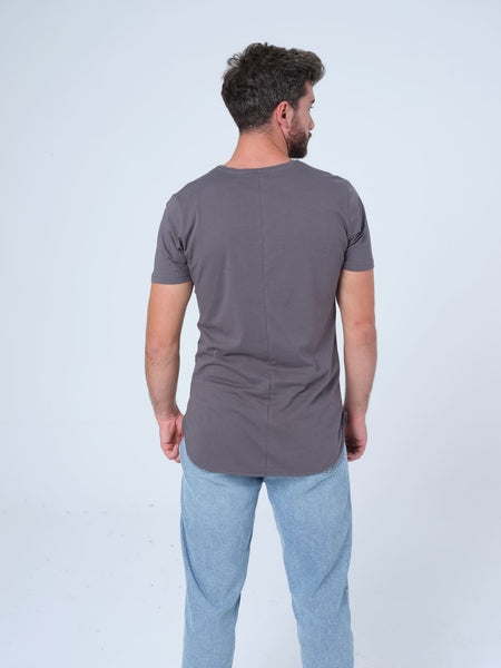 Dark Grey Longline Fit T-shirt