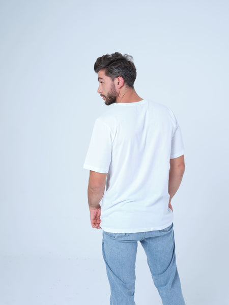 Ocean Vibe Embroidered  white T-shirt