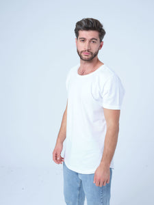 White Basic Longline T-Shirt