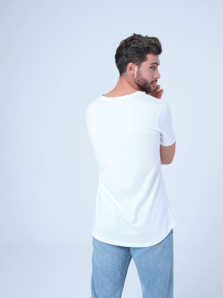 White Basic Longline T-Shirt