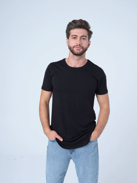 Black Longline Fit T-shirt