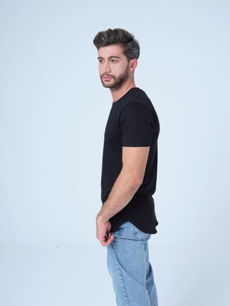 Black Longline Fit T-shirt