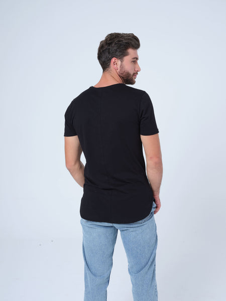 Black Longline Fit T-shirt
