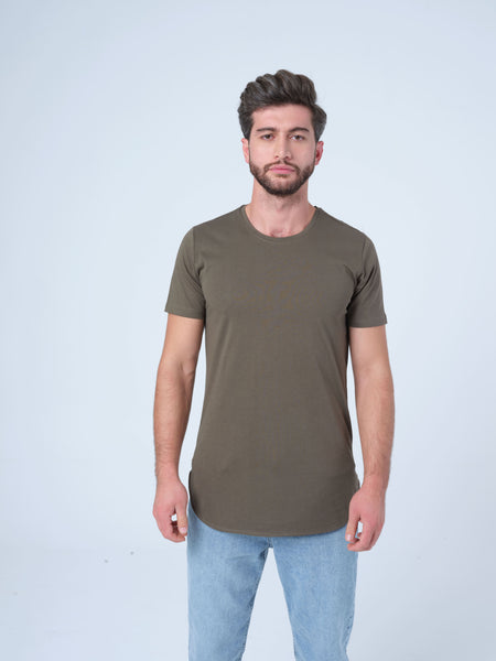 Army Green Longline Fit T-shirt