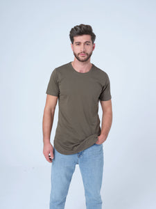 Army Green Longline Fit T-shirt