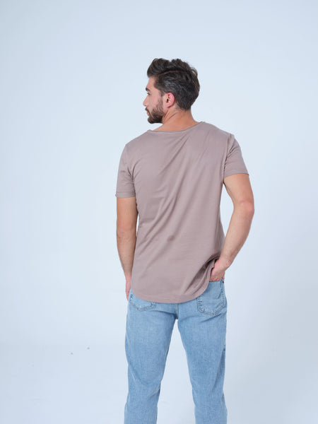 Dusty Pink Basic Longline T-Shirt