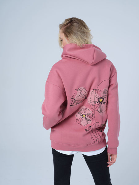 Deep Blush Hibiscus Hoodie