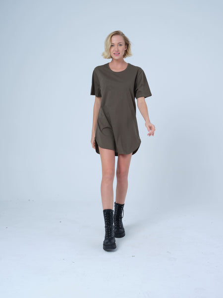 Army Green Longline Fit T-shirt