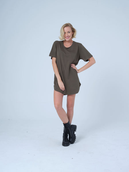 Army Green Longline Fit T-shirt