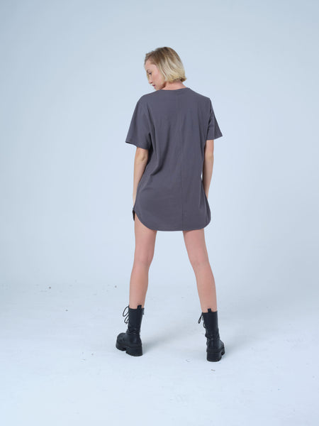 Dark Grey Longline Fit T-shirt