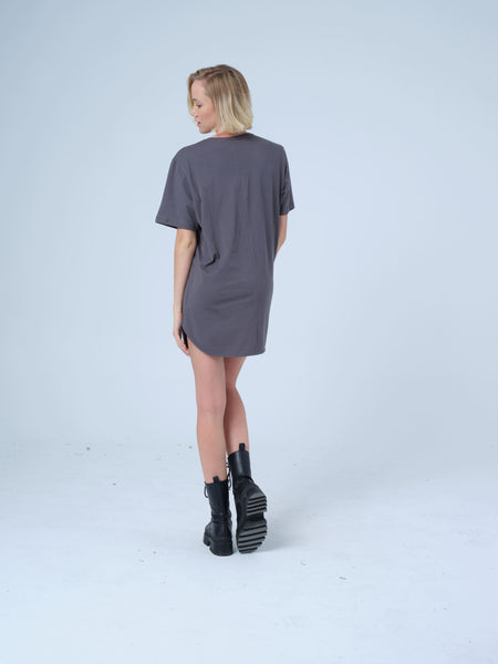 Dark Grey Longline Fit T-shirt